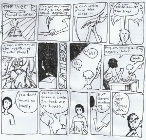 Poetry Humor The Poet Writing Again by Sara Barkat