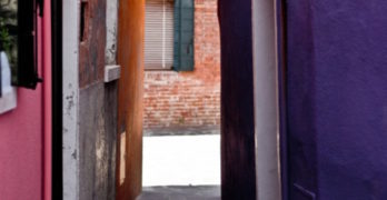 Burano alley and shutters