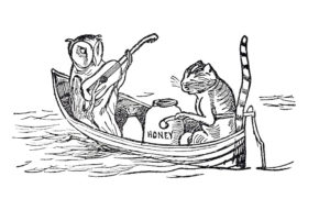 1870 Illustration of The Owl and the Pussycat by Edward Lear