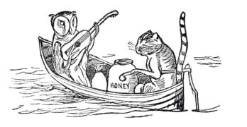 1870 Illustration of The Owl and the Pussycat by Edward Lear