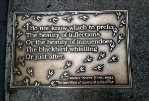 New York City Library Way Wallace Stevens blackbird poem