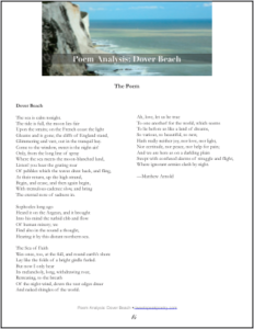 Poem Analysis Dover Beach Printable