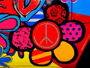 peace sign flowers art