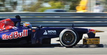 Indy 500 official poet Adam Henze race car in motion