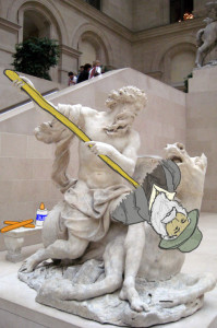 Neptune with Walt Whitman for Take Your Poet to Work Day