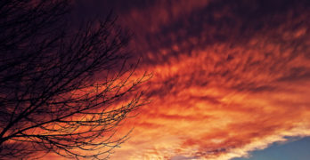 Metz Michigan Fire red sunset clouds like fire