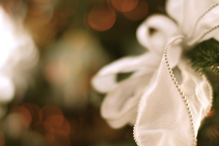 Beautiful White Bow Christmas Tree