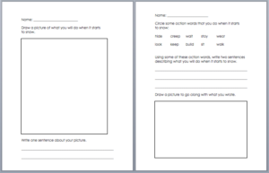 Snow Writing Worksheets from Callie Feyen