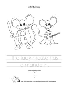 Coloring Pages Mouse Has Mandolin Handwriting