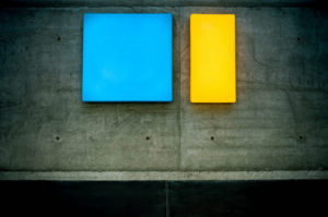 Podclub discussion language blue and yellow shapesPodclub discussion language Jean Nouvel's Concert Hall, Copenhagen