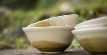 Farmacology bowls on stone wall