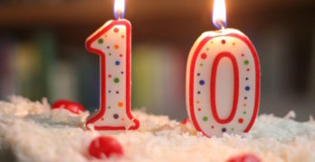 Cake 10 years lighted