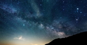 night sky silhouette hill