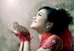 Asian woman red