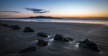 Rock line on beach