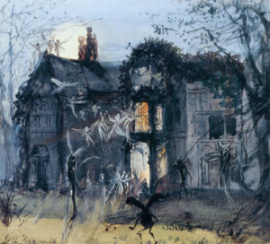 drawing of haunted palace