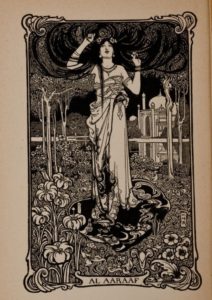 illustration for the poem featuring a woman with flowing hair