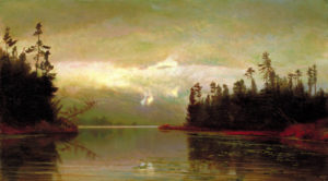 somber lake scene