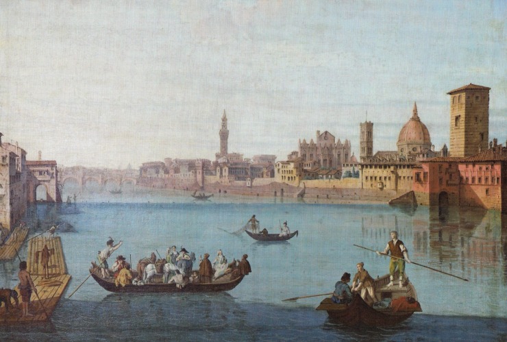 boats on the Arno River in Florence