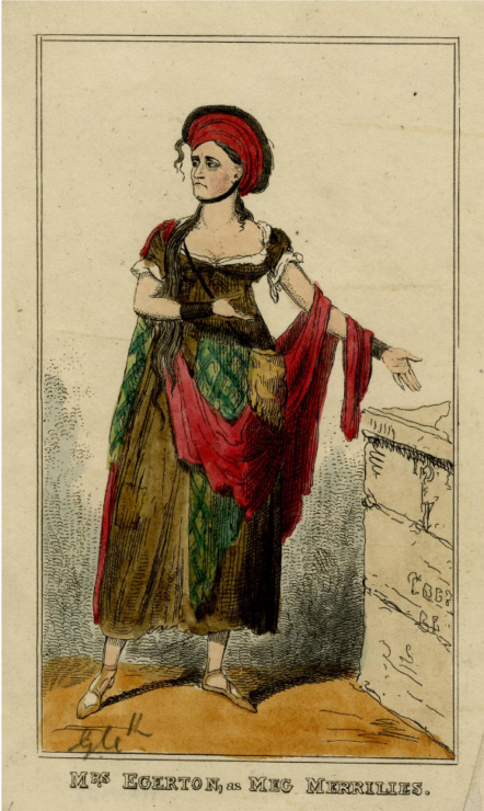poster for a play showing meg merrilies