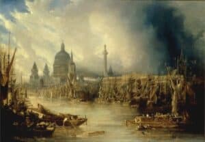 painting from the water of st. pauls cathedral