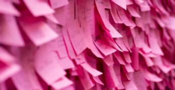 wall of sticky notes love