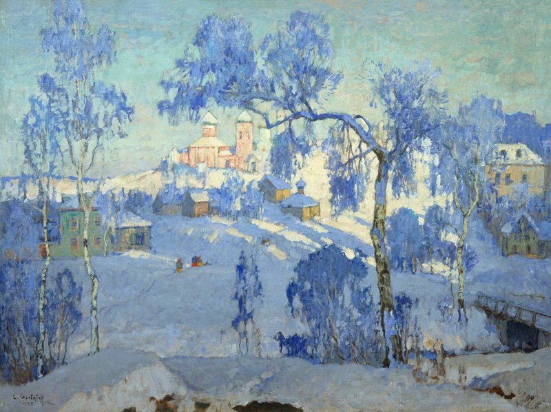 city under the frost of winter 