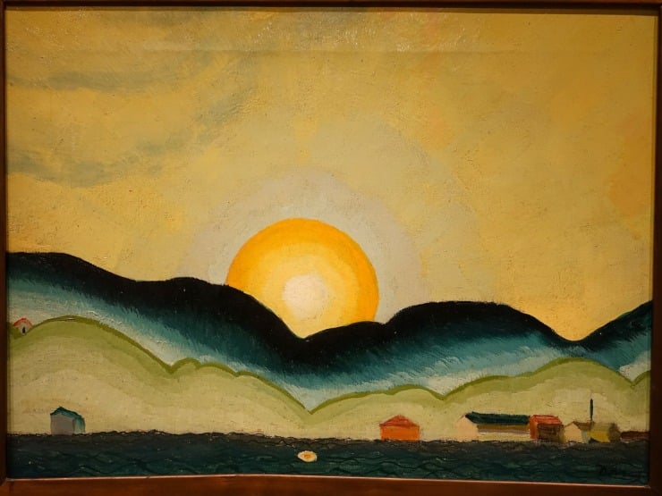 sunrise over a field 