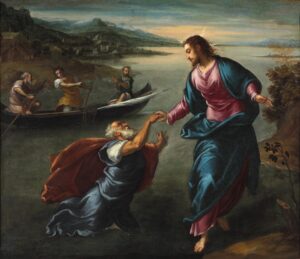 peter reaches out to jesus