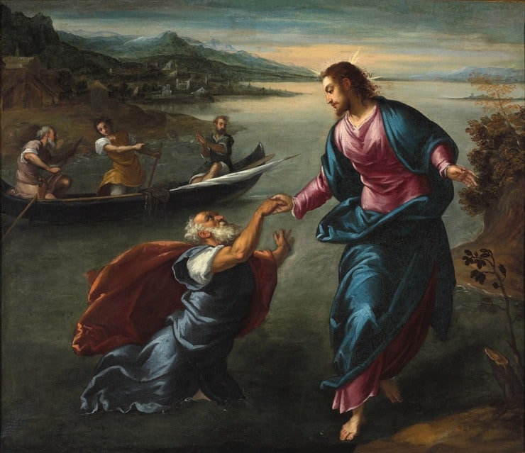 peter reaches out to jesus