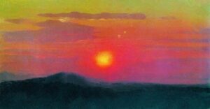 sunset washes over the mountains