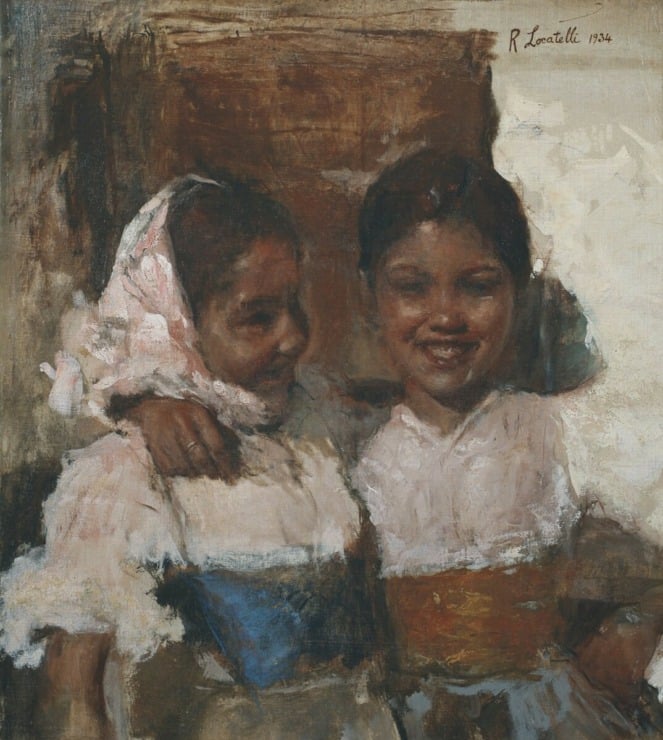 two girls pose with an arm over the other