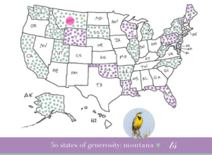 50 states of generosity montana on united states map