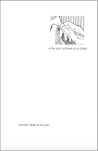 write sorrows on a page