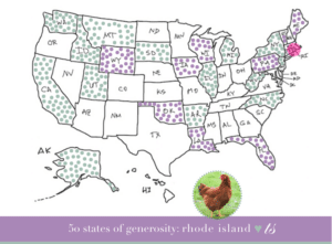 Rhode Island colored on United States map