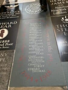 Westminster Abbey Memorial Stones WWI Poets