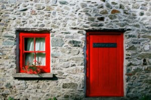 Red door and window
