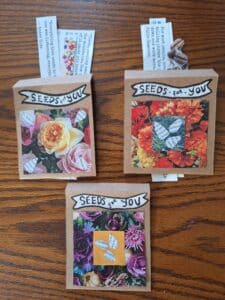 Craft seed packets with notes